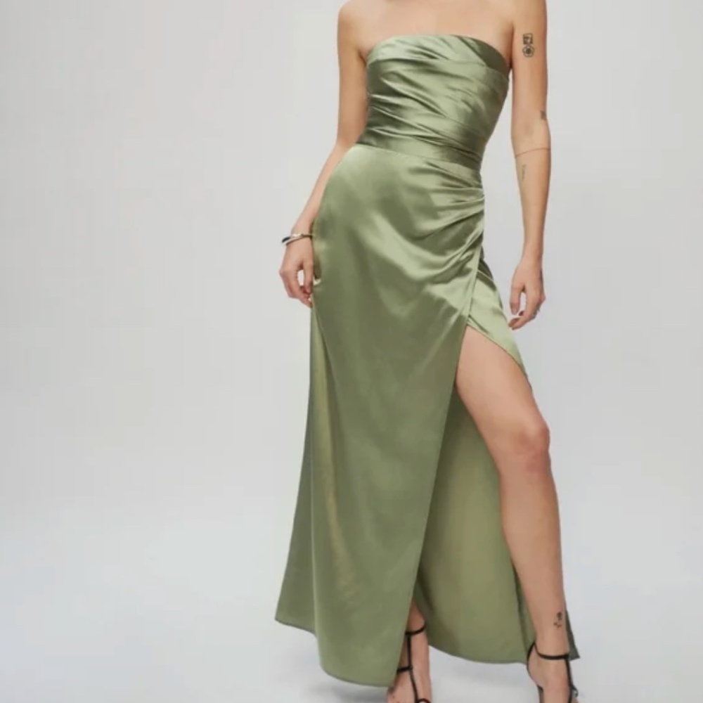 Reformation Barrow Dress in Artichoke